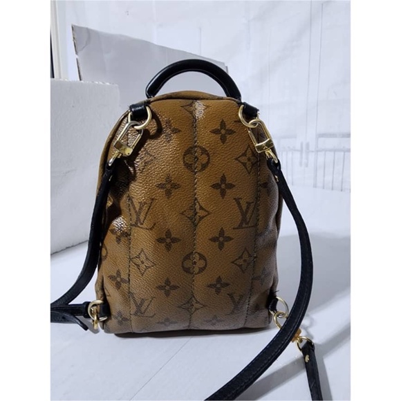 Authentic Louis Vuitton Monogram Reverse Canvas Mini Palm Spring Backpack Brown - Picture 4 of 15